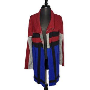 Sioni Color Block Open Front Cardigan Sweater Size XL